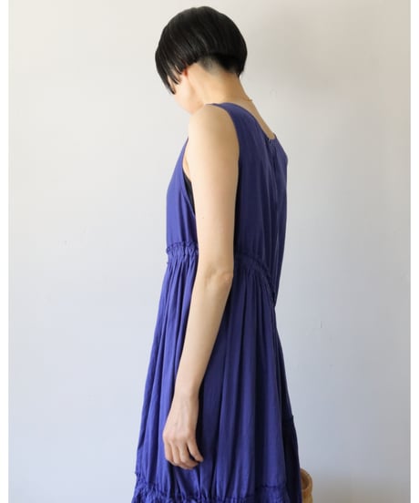 quitan / TWISTED TIERED DRESS <blue>