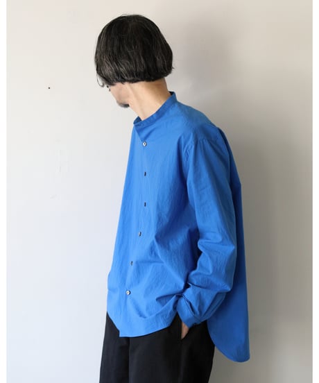 kläuse / Stand Collar Shirt <blue>