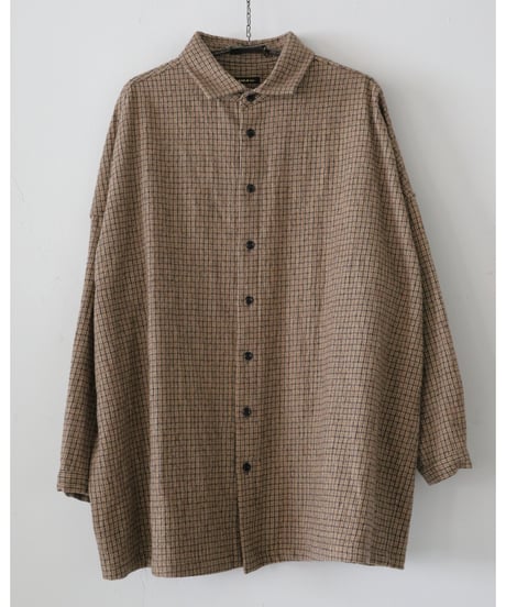 R&D.M.Co- / COTTON WOOL OVERSIZED SHIRT <check>