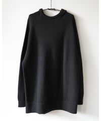 MITTAN / ウールシルクWフェイスフーディ <黒>