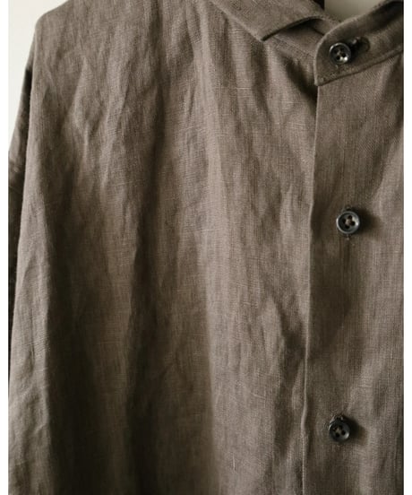 kläuse / O.P.C Regular Shirt (Belarus Linen) < khaki brown>