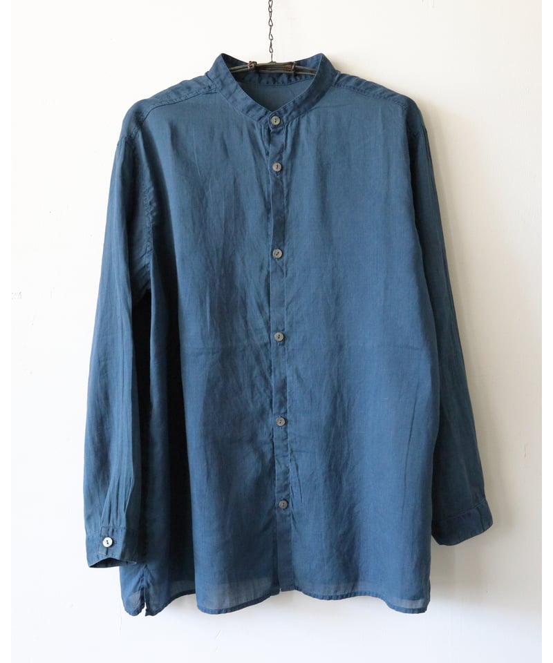 mittan 大麻シャツロング　藍胡桃 MITTAN / 大麻シャツ 藍×胡桃 SH-132C / unisex – PINT_MN