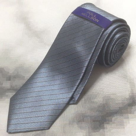 POLL NELLSON 美品 新品未使用帯付 微光沢 ネクタイ 斜めストライプ レジメンタル ナロータイ ミックス S-007815