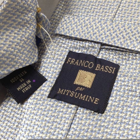 フランコバッシ FRANCO BASSI Mitsumine 三峰 ミツミネ 良品 微光沢 ネクタイ シルク100% ミックス V-007996