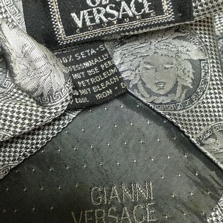 ヴェルサーチ VERSACE 微光沢 ネクタイ イタリア製 シルク100% ブランドマーク ミックス V-006043