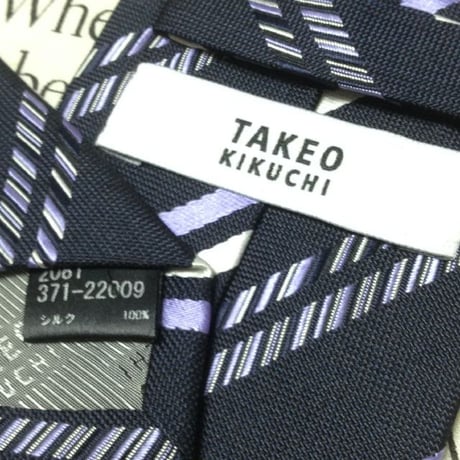 タケオキクチ TAKEO KIKUCHI TK 良品 微光沢 ネクタイ シルク100% 斜めストライプ レジメンタル ミックス M-007388