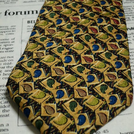 エルメネジルドゼニア Ermenegildo Zegna 良品 微光沢 ネクタイ イタリア製 シルク100% パターン柄 ミックス K-005353