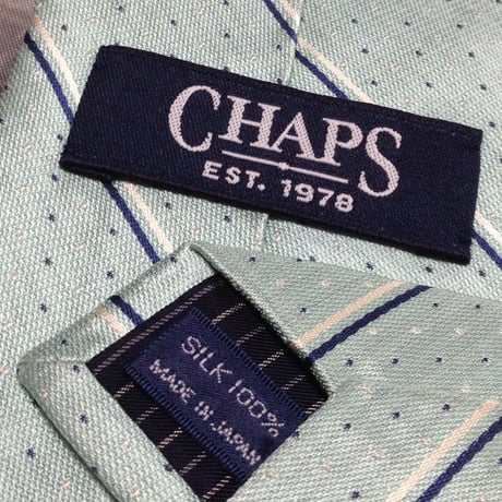 チャップス CHAPS 良品 微光沢 ネクタイ 日本製 シルク100% 斜めストライプ レジメンタル ミックス Z-008262
