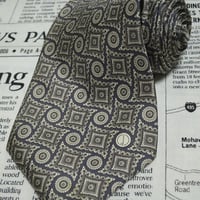 ダンヒル dunhill 微光沢 ネクタイ イタリア製 シルク100% パターン柄 シルバー系 F-004797