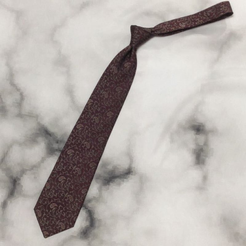美品✨イヴ・サンローラン　シルクネクタイ　ジャガード　ペイズリー柄　光沢 イヴ サンローラン Yves saint Laurent YSL 美品 未使用品 微