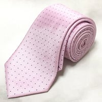 シンプルフレーズクラバット SIMPLE PHRASE CRAVAT 美品 微光沢 ネクタイ ドット柄 ライトパープル系 U-009346