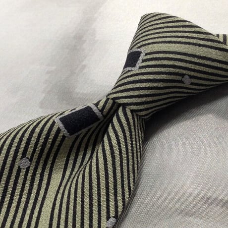 ジョルジオアルマーニ GIORGIO ARMANI 良品 微光沢 ネクタイ シルク 斜めストライプ レジメンタル ミックス Q-007719