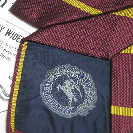 バーバリー Burberry 美品 微光沢 ネクタイ イタリア製 シルク100% 斜めストライプ レジメンタル ブランドマーク ミックス L-005446