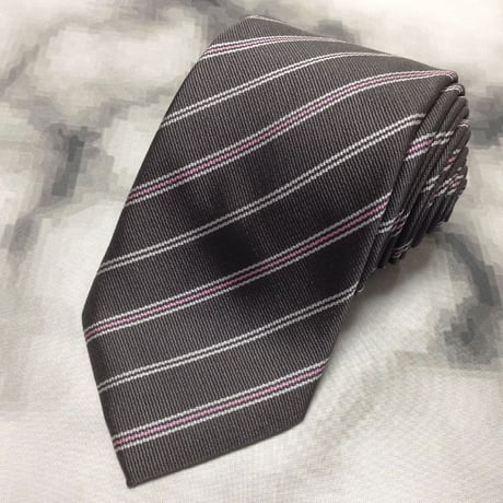 シンプルフレーズクラバット SIMPLE PHRASE CRAVAT 美品 微光沢 ネクタイ 斜めストライプ ミックス C-008529