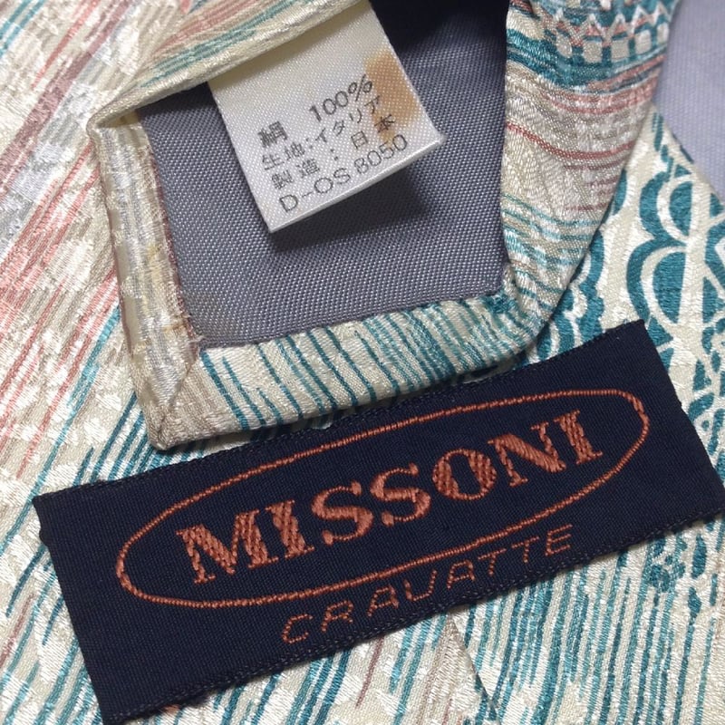 ミッソーニ MISSONI 微光沢 ネクタイ イタリア生地 シルク100% 斜め