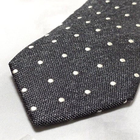 bigi メンズビギ MEN'S BIGI 良品 微光沢 ネクタイ ドット柄 黒系 ブラック系 I-008906
