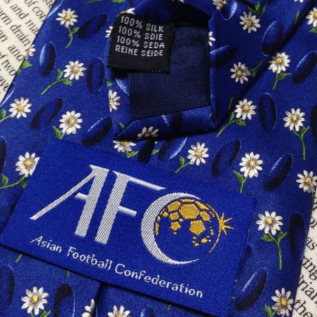 AFC アジア フットボール コンフェデレーション 美品 微光沢 ネクタイ シルク100% 小花柄 ミックス F-006680
