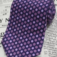 ブルックスブラザーズ BROOKS BROTHERS 美品 ネクタイ アメリカ製 シルク100% ドット柄 濃紺系ベース ネイビー J-005254