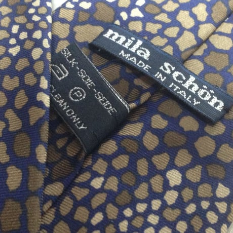 ミラショーン mila schon 良品 微光沢 ネクタイ イタリア製 シルク100% パターン柄 ミックス O-009197
