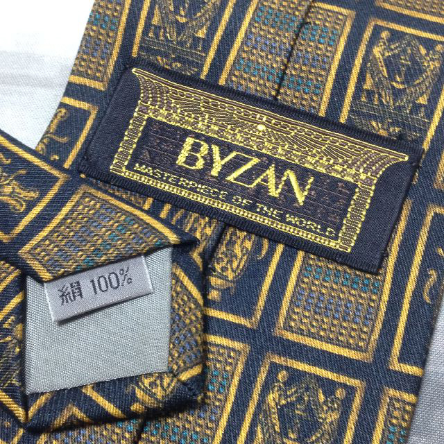 y*i様 ネクタイピン ビザン BYZAN 微光沢 ネクタイ シルク100% パターン柄 ミックス