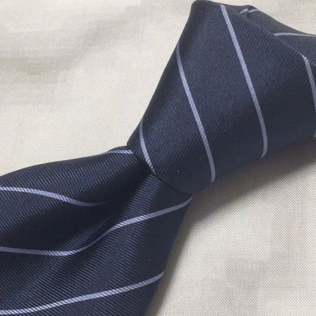 タイラック TIE RACK 美品 新品未使用タグ付 微光沢 ネクタイ 斜めストライプ 濃紺系 ネイビー系 S-009259