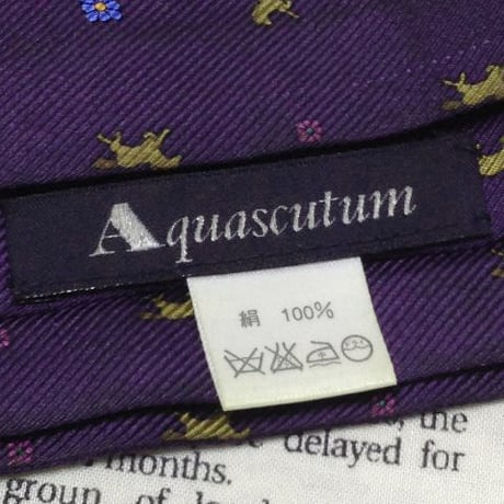 アクアスキュータム Aquascutum 微光沢 ネクタイ アスコット タイ シルク100% 馬 ホース 動物 アニマル ミックス Y-006240