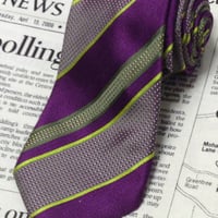 エトロ ETRO 良品 微光沢 ネクタイ イタリア製 シルク100% 斜めストライプ レジメンタル ミックス X-006091