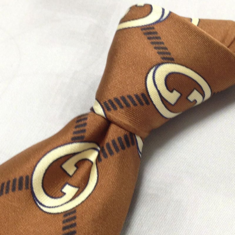 グッチ GUCCI 微光沢 ネクタイ ブランドロゴ パターン柄