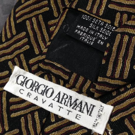 ジョルジオアルマーニ GIORGIO ARMANI 美品 微光沢 ネクタイ イタリア製 シルク100% パターン柄 ミックス U-007934