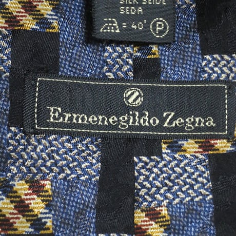 エルメネジルドゼニア Ermenegildo Zegna 良品 微光沢 ネクタイ イタリア製 シルク100% パターン柄 ミックス K-005328