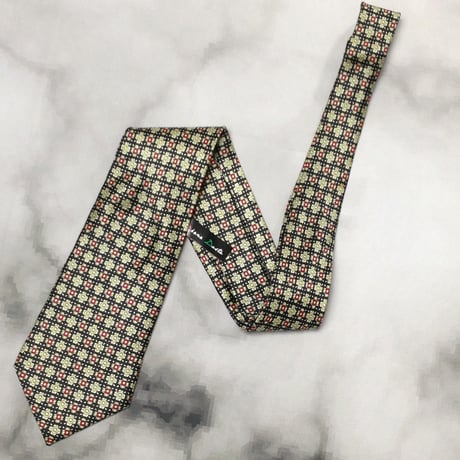 ダイアナ デステ Diana D'este 美品 新品未使用タグ付 微光沢 ネクタイ シルク100% パターン柄 ミックス V-008050