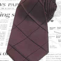 アルチザン ARTISAN 美品 未使用品 微光沢 ネクタイ 日本製 シルク100% 立体的 切替 ボルドー L-005488