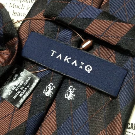 タカキュー TAKA-Q 美品 微光沢 ネクタイ シルク ポリエステル アーガイル柄 ミックス O-007617