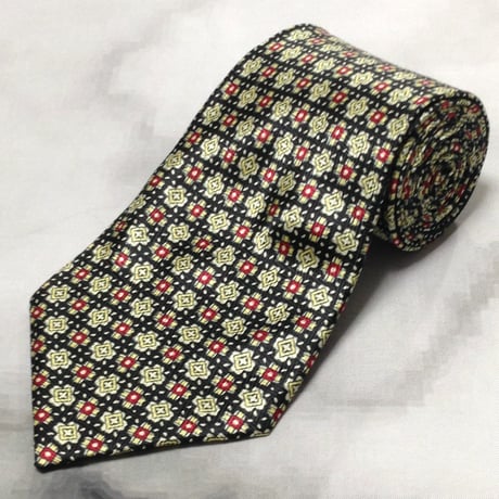ダイアナ デステ Diana D'este 美品 新品未使用タグ付 微光沢 ネクタイ シルク100% パターン柄 ミックス V-008050