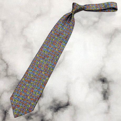 クリスチャンディオール Christian Dior 美品 未使用品 微光沢 ネクタイ シルク100% パターン柄 ミックス M-009104