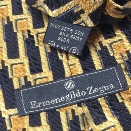 エルメネジルドゼニア Ermenegildo Zegna 良品 微光沢 ネクタイ イタリア製 シルク100% パターン柄 ミックス A-006355
