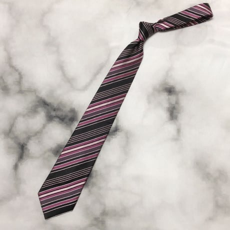 カルバン クライン Calvin Klein CK 良品 微光沢 ネクタイ 日本製 シルク100% 斜めストライプ レジメンタル U-007924