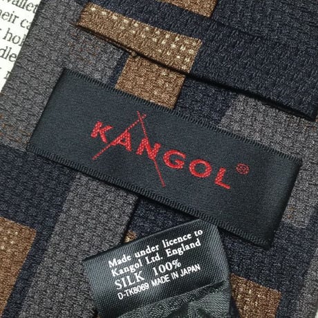 カンゴール KANGOL 美品 未使用品 微光沢 ネクタイ 日本製 シルク100% 総柄 ミックス M-007374