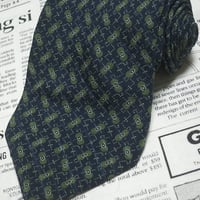 ジョルジオアルマーニ GIORGIO ARMANI 良品 ネクタイ イタリア製 シルク100% パターン柄 濃紺系ベース ネイビー H-005010
