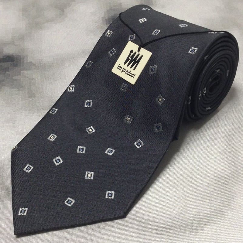 イッセイ ミヤケ im 美品 未使用品 微光沢 ネクタイ パターン柄 イッセイ ミヤケ ISSEY MIYAKE im 美品 新品未使用タグ付 微光沢