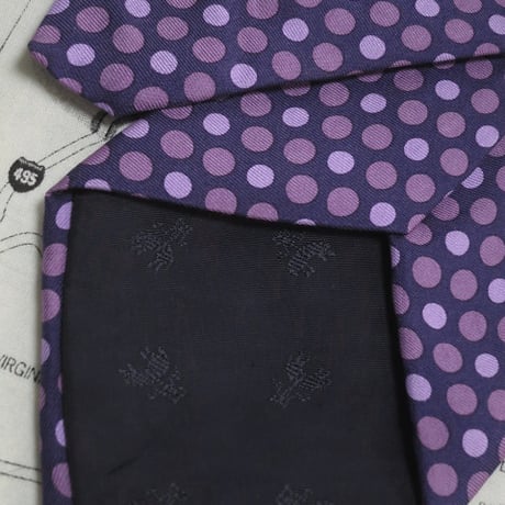 ブルックスブラザーズ BROOKS BROTHERS 美品 ネクタイ アメリカ製 シルク100% ドット柄 濃紺系ベース ネイビー J-005254