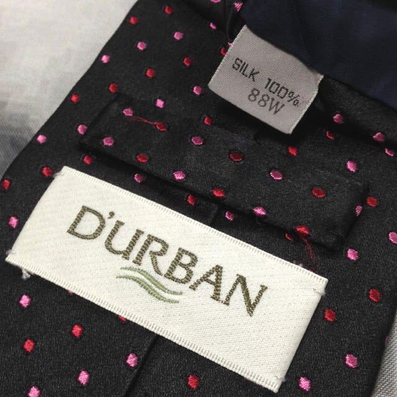 ダーバン DURBAN 微光沢 ネクタイ イタリア生地 シルク100% ドット柄