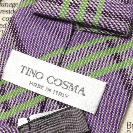 ティノコズマ TINO COSMA シップス SHIPS 良品 微光沢 ネクタイ イタリア製 ウール シルク チェック柄 ミックス Z-006287