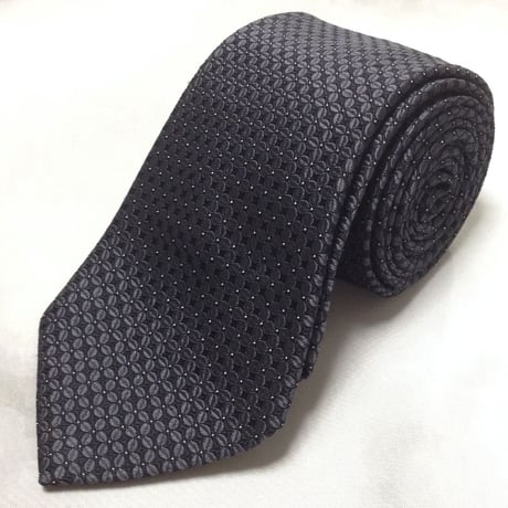 バナナリパブリック Banana Republic バナリパ 良品 微光沢 ネクタイ パターン柄 黒系 ブラック系 V-009370
