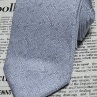 ダンヒル dunhill 微光沢 ネクタイ イタリア製 シルク100% パターン柄 裏地パターン柄 青系 ブルー系 I-005130
