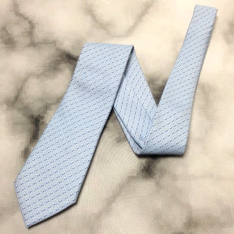 シンプルフレーズクラバット SIMPLE PHRASE CRAVAT 美品 未使用品 微光沢 ネクタイ パターン柄 水色系 C-008535