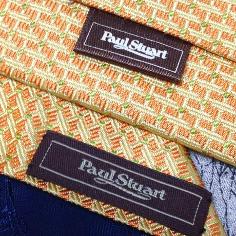 ポールスチュアート PaulStuart 美品 微光沢 ネクタイ 日本製 シルク100% パターン柄 ミックス V-006033