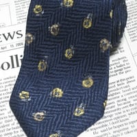 エルメネジルドゼニア Ermenegildo Zegna 良品 ネクタイ イタリア製 シルク100% 小花柄 濃紺系 ネイビー K-005327