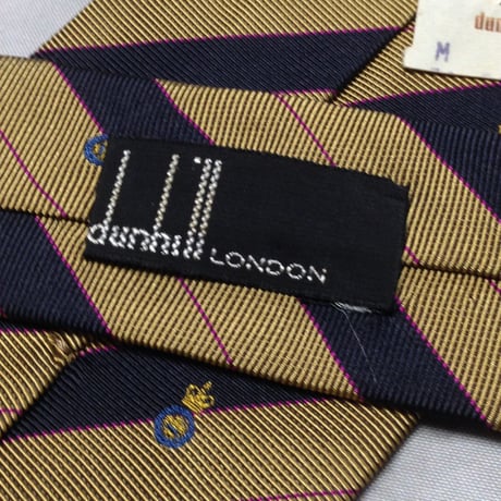 ダンヒル dunhill 美品 未使用品 微光沢 ネクタイ シルク100% 斜めストライプ レジメンタル ミックス Z-008282