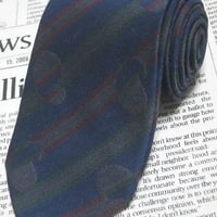 ダーバン DURBAN ネクタイ イタリア生地 日本製 ウール シルク 斜めストライプ レジメンタル ペイズリー柄 濃紺系ベース ネイビー J-005194